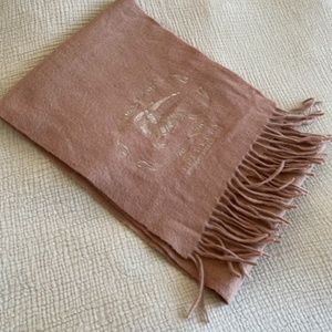 BURBERRY SCARF- EMBROIDERED KNIGHT LOGO - WOOL/CASHMERE- SOLID COLOUR